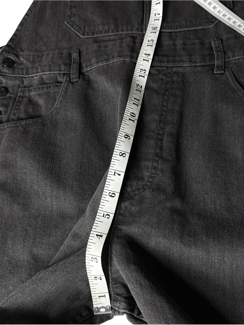 Free People X We The Free ZIGGY Overalls Mineral Black Bib Denim SZ XL Full Leng - Picture 10 of 13